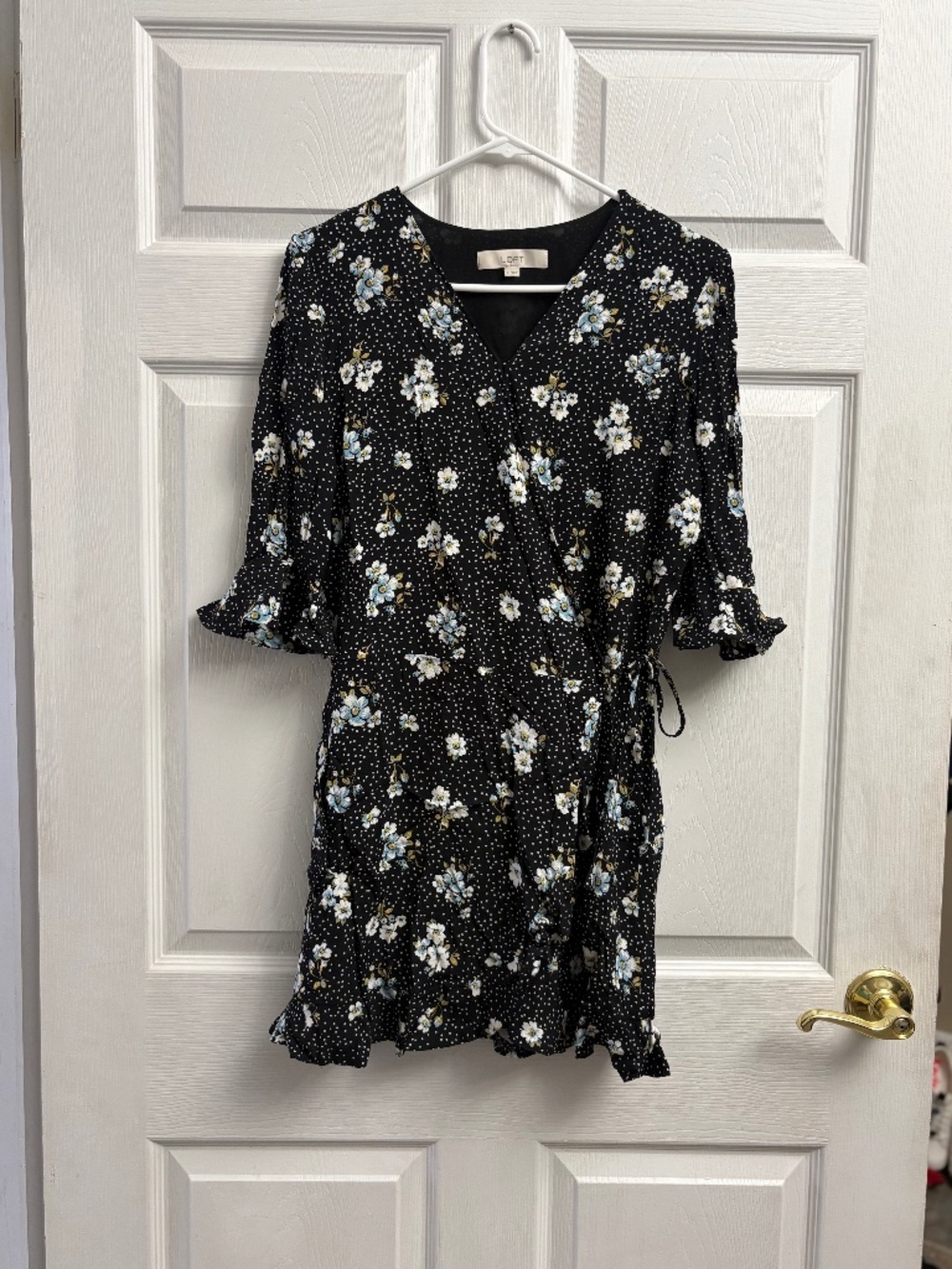 Women's Loft Floral Print Wrap Style Mini Dress